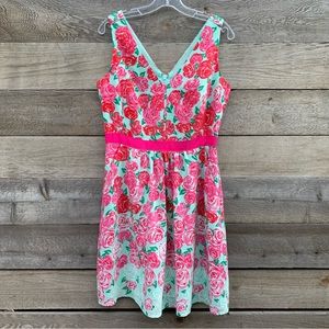 Vineyard Vines Kentucky Derby Dress Floral Print Silk Short Sleeveless Flowy 6
